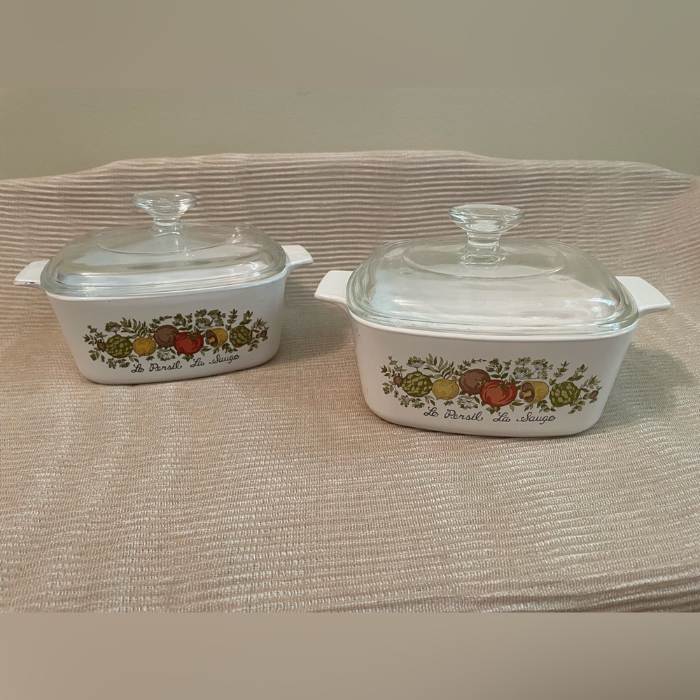Corning Ware Spice of Life Collection “LE PERSIL LA SAUGE” Casserole Dishes